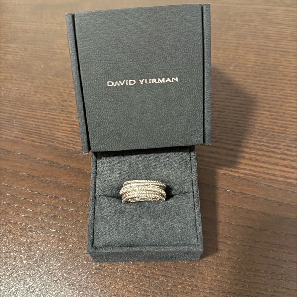 David Yurman Silver Twisted Rope Ring - Picture 9 of 9